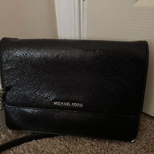 Michael Kors Textured Black Shoulder Bag